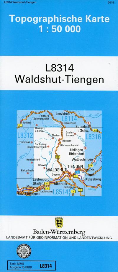Topographische Karte Baden-Württemberg, Zivilmilitärische Ausgabe - Waldshut-Tiengen
