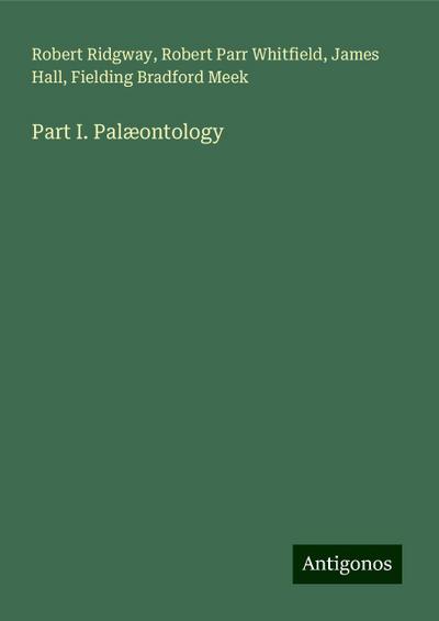 Part I. Palæontology