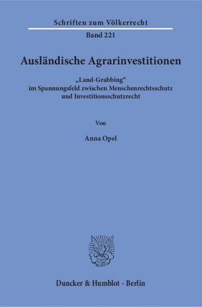 Ausländische Agrarinvestitionen.