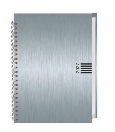 Wochen-Cheftimer A5, Alu silber 2027