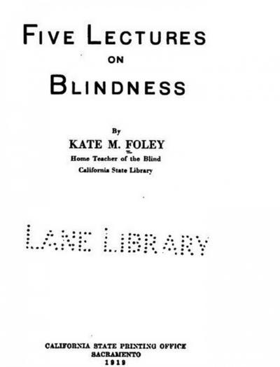 Five Lectures on Blindness