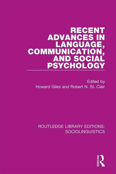 Recent Advances in Language, Communication, and Social Psychology