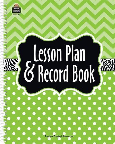 Lime Chevron and Dots Lesson Plan & Record Book