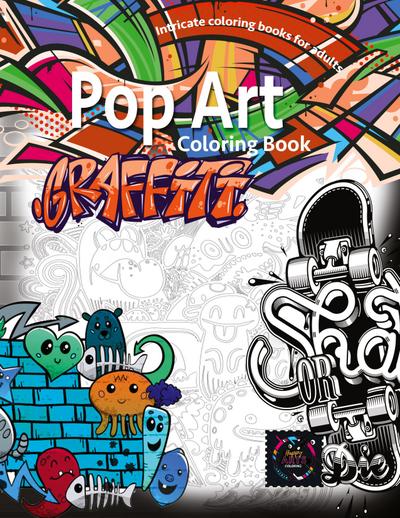 Graffiti pop art coloring book, coloring books for adults relaxation