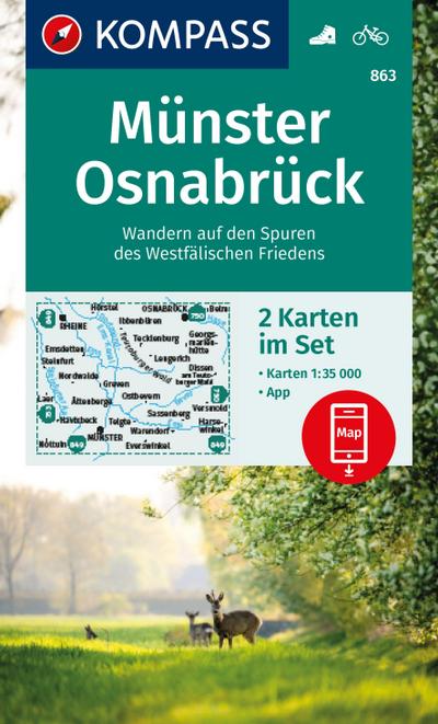 KOMPASS Wanderkarten-Set 863 Münster, Osnabrück (2 Karten) 1:35.000 