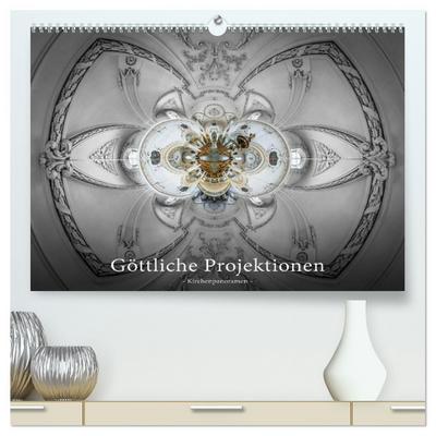 Göttliche Projektionen - Kirchenpanoramen (hochwertiger Premium Wandkalender 2026 DIN A2 quer), Kunstdruck in Hochglanz