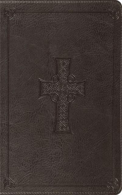ESV Thinline Bible, Red Letter (Trutone, Charcoal, Celtic Cross Design)