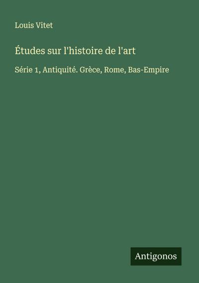 Études sur l’histoire de l’art
