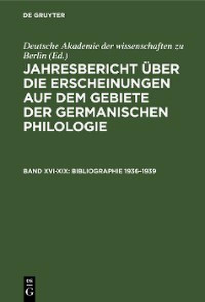 Bibliographie 1936–1939