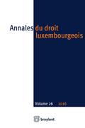Annales du droit luxembourgeois – Volume 26 – 2016