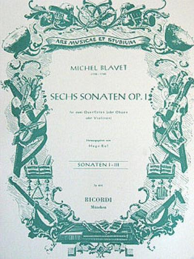6 Sonaten Band 1 (Nr.1-3) für 2 Flöten