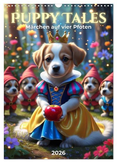 Puppy Tales - Märchen auf vier Pfoten (Wandkalender 2026 DIN A3 hoch), CALVENDO Monatskalender