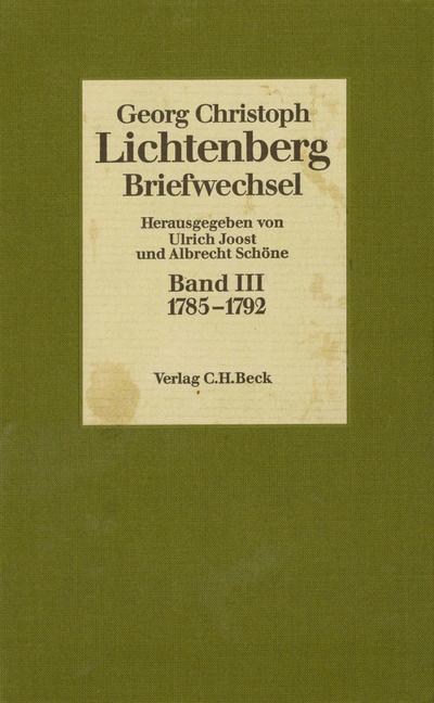 Lichtenberg Briefwechsel  Bd. 3: 1785-1792