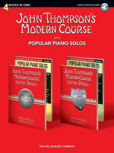 John Thompson’s Modern Course Plus Popular Piano Solos: 4 Books in One! [With CD (Audio)]