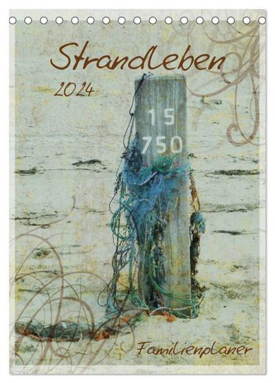 Strandleben - Familienplaner (Tischkalender 2024 DIN A5 hoch), CALVENDO Monatskalender