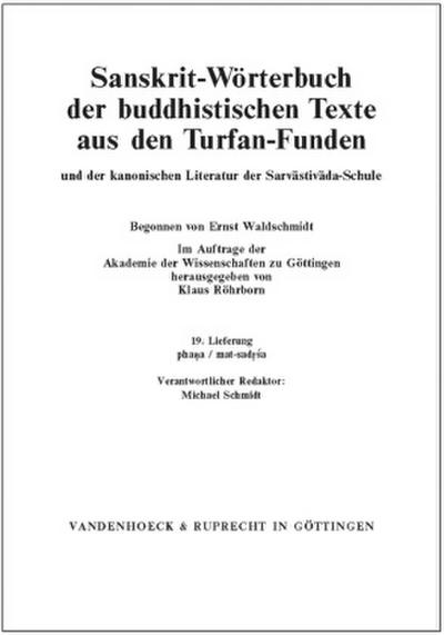 Sanskrit-Wörterbuch der buddhistischen Texte aus den Turfan-Funden phana / mat-sadrsa