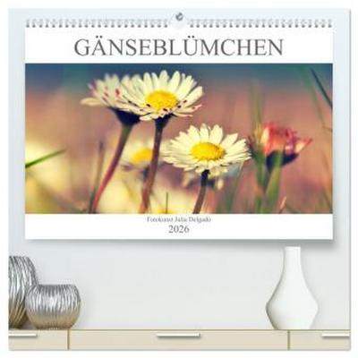 Gänseblümchen Poesie (hochwertiger Premium Wandkalender 2026 DIN A2 quer), Kunstdruck in Hochglanz