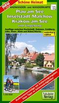 Radwander- und Wanderkarte Plau am See, Inselstadt Malchow, Krakow am See und Umgebung