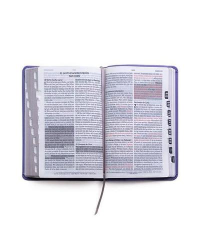 Santa Biblia de Promesas Reina Valera 1960 / Tamaño Manual / Letra Grande / Piel Especial Con Índice / Lavanda // Spanish Promise Bible Rvr60 / Handy Size / Large Print / Leathersoft with Index / Lavander