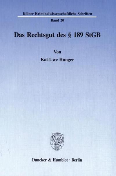 Das Rechtsgut des § 189 StGB.