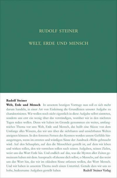Welt, Erde und Mensch