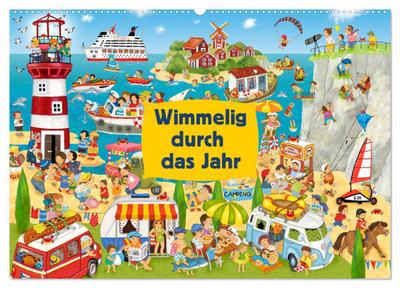 Wimmelig durch das Jahr (Wandkalender 2026 DIN A2 quer), CALVENDO Monatskalender
