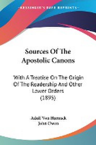 Sources Of The Apostolic Canons