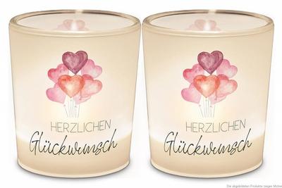 Licht + Teelicht D6H6 "Herzlichen Glückwunsch"