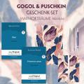 Gogol & Puschkin Geschenkset - 2 Bücher (mit Audio-Online) + Marmorträume Schreibset Premium