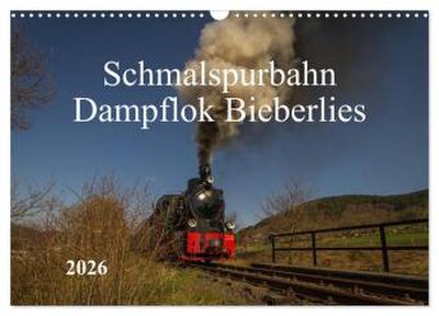Schmalspurbahn Dampflok Bieberlies (Wandkalender 2026 DIN A3 quer), CALVENDO Monatskalender