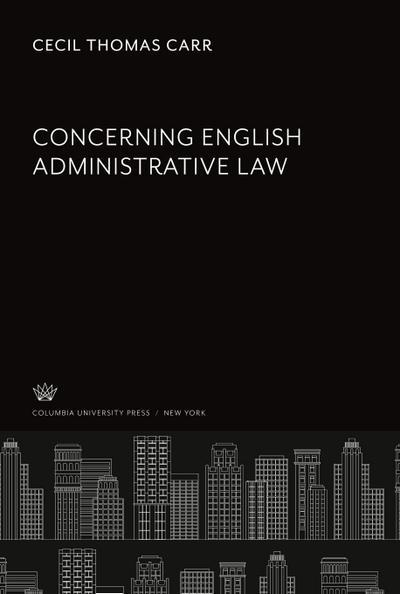 Concerning English Administrative Law