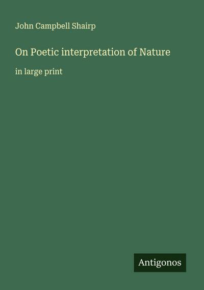 On Poetic interpretation of Nature