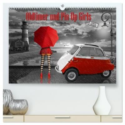 Oldtimer und Pin-Up Girls by Mausopardia (hochwertiger Premium Wandkalender 2026 DIN A2 quer), Kunstdruck in Hochglanz