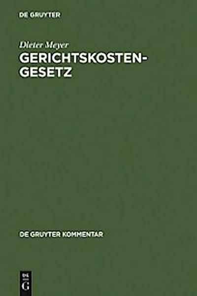Gerichtskostengesetz (eBook, PDF) - Dieter Meyer