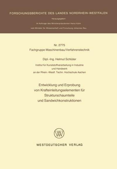 Entwicklung und Erprobung von Krafteinleitungselementen für Strukturschaumteile und Sandwichkonstruktionen