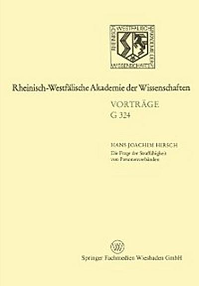 Die Frage der Straffähigkeit von Personenverbänden