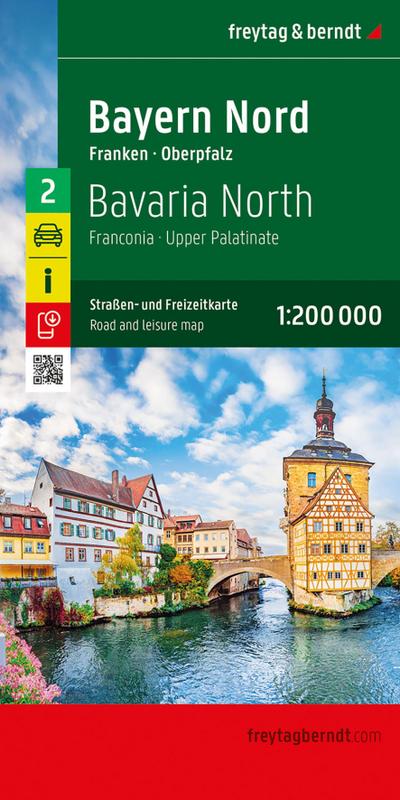 Bayern Nord, Straßen- und Freizeitkarte 1:200.000, freytag & berndt