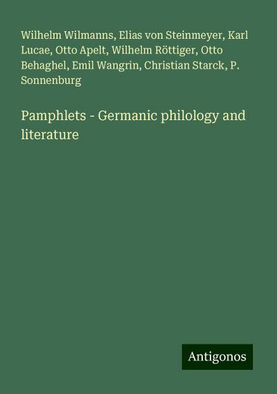 Pamphlets - Germanic philology and literature
