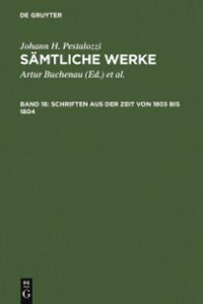 Schriften aus der Zeit von 1803 bis 1804