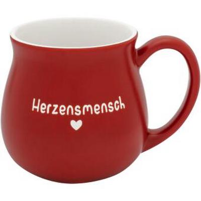 GRUSS & CO Tasse bauchig graviert "Herzensmensch"
