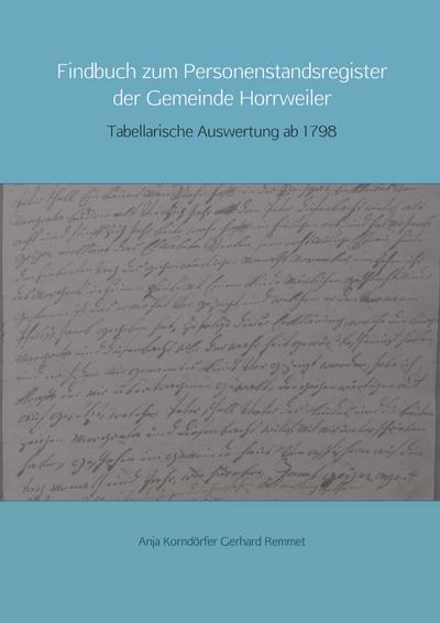 Findbuch zum Personenstandsregister der Gemeinde Horrweiler