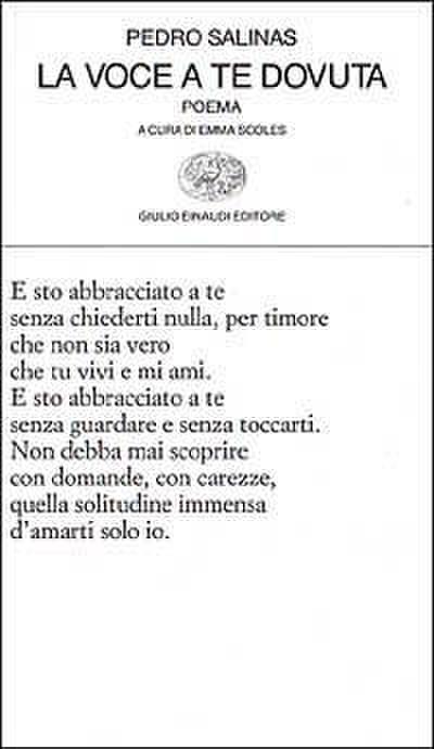 La voce a te dovuta. Testo spagnolo a fronte