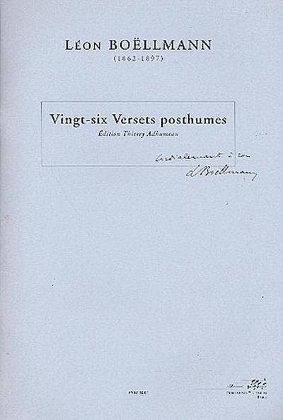 26 versets posthumespour orgue