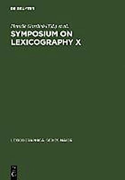 Symposium on Lexicography X