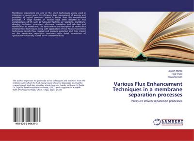 Various Flux Enhancement Techniques in a membrane separation processes
