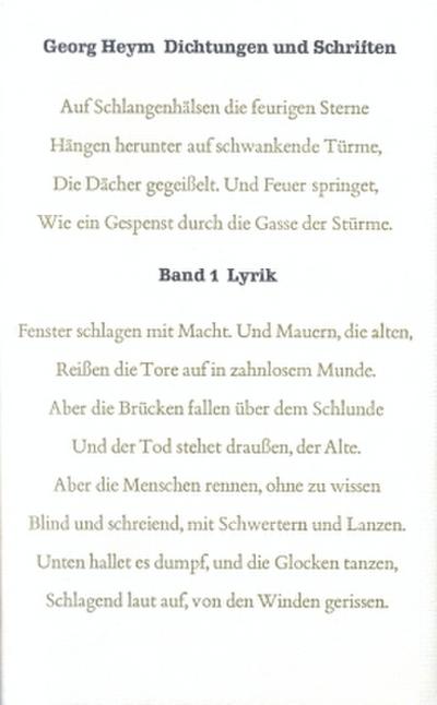 Dichtungen und Schriften  Bd. 1: Lyrik