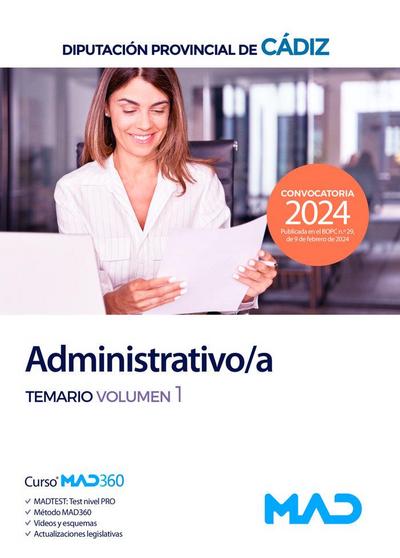 Administrativo/a. Temario volumen 1. Diputación Provincial de Cádiz