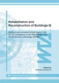 Rehabilitation and Reconstruction of Buildings III