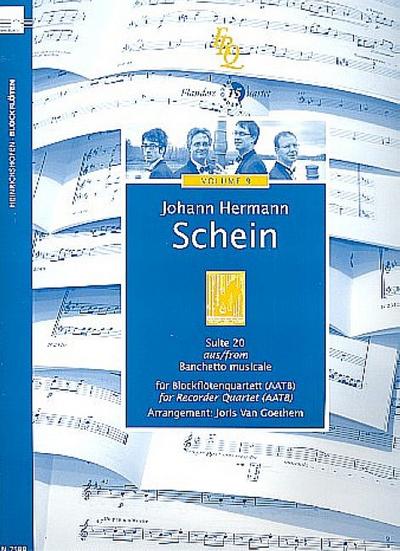 Suite Nr. 20 aus ’Banchetto musicale’für 4 Blockflöten (AATB)