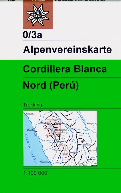 DAV Alpenvereinskarte 0/3A Cordillera Blanca Nordteil 1 : 100 000
